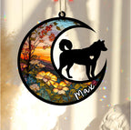 Personalized Dog Memorial, Custom Name Husky Dog Christmas Ornament with Name, Custom Breeds, Pet Loss Light Catcher, Gifts for Lovers Loss of Pet Sympathy on Mothers Day Christmas
