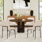 COLAMY Modern Dining Chairs Set of 4, Upholstered Dining Room Chairs Dinner Chair Kitchen Chairs with Curved Back and Metal Legs, Beige