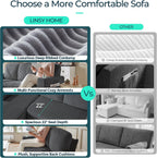 LINSY HOME Sectional Couches for Living Room, 81" L Shape 3 Seats, Grey | Sleeper sofa with pull out couch bed, corduroy couch with storage