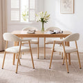 DUMOS Dining Chairs Set of 4, Linen Fabric Upholstered Kitchen Side Chairs with Curved Backrest & Metal Legs, Modern Farmhouse Accent Chairs for Dining Room Kitchen Living Room Cafe, Beige
