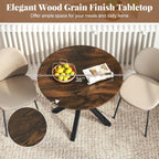 Giantex 36" Round Dining Table for 4, Farmhouse Kitchen Table with Rubber Wood Legs, Adjustable Foot Pads, Dining Room Tables for Dinette, Small Space, Dinner, Living Room, Restaurant, Espresso