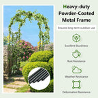 Giantex Garden Arch Trellis - 7.2FT Metal Arbor for Garden Entryway Climbing Plants Rose, 4 Stakes, Outdoor Wedding Archway Pergola for Ceremony Bridal Party Decoration (Arch)