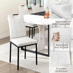 chartustriable 7PCS Dining Table Set with 6 Chairs for 4 5 6 People, 71" Large Wooden Kitchen Table Sets with 6 Upholstered Chairs,6-Person Kitchen Table & Chairs Set for Dining Room Kitchen(White)