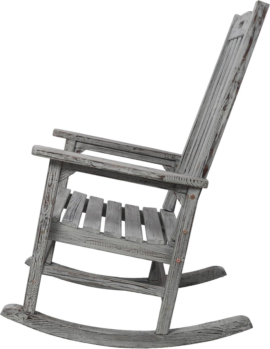 Oversized Wooden Porch Rocker Chair: Classic Fir Wood Design with 21-Inch Wide Seat & High Backrest - Smooth Rocking Motion for Indoor & Outdoor Use - Supports Up to 330 lbs