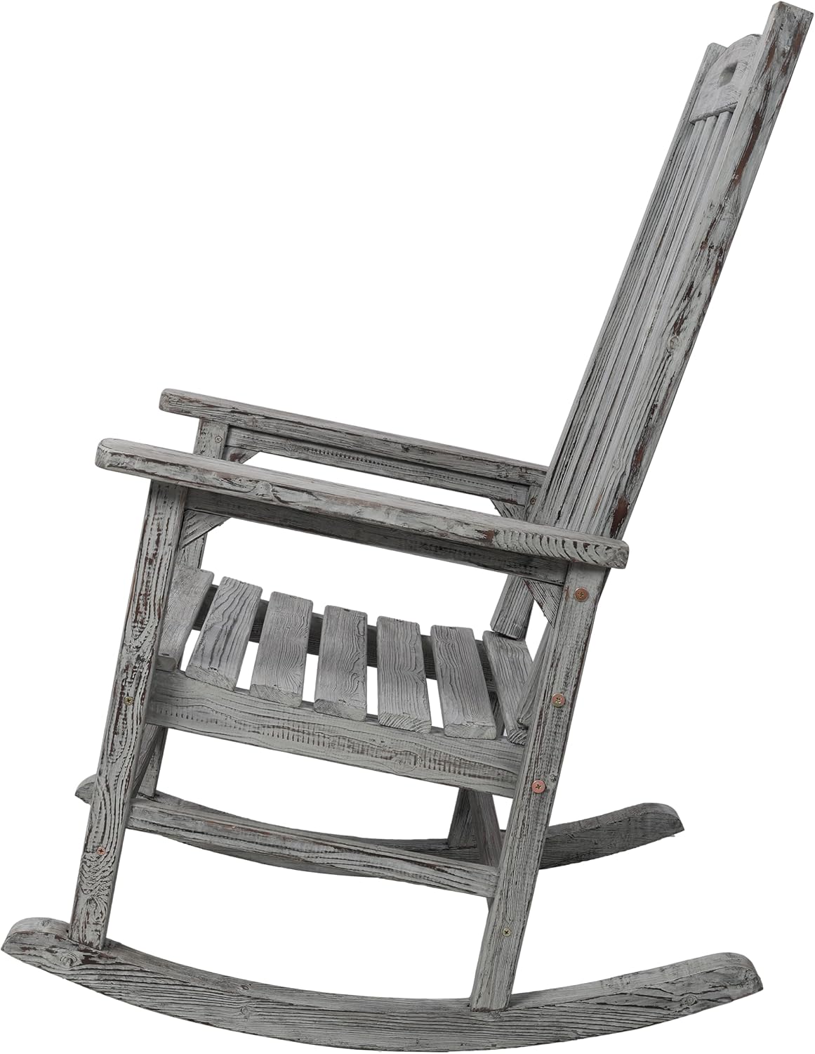 Oversized Wooden Porch Rocker Chair: Classic Fir Wood Design with 21-Inch Wide Seat & High Backrest - Smooth Rocking Motion for Indoor & Outdoor Use - Supports Up to 330 lbs