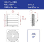 iLiving - 18" Wall Mounted Exhaust Fan - Automatic Shutter - Variable Speed - Vent Fan For Home Attic, Shed, or Garage Ventilation, 1736 CFM, 2600 SQF Coverage Area (Power Cord Not Included)