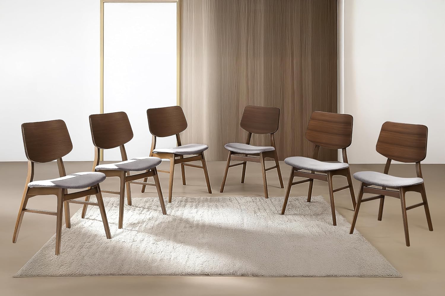 New Classic Furniture Oscar Wood Dining Chair with Dk Gray Cushion (Set of 2), Walnut