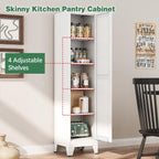 Bevivog Tall Bathroom Storage Cabinet, 67" Narrow Metal Storage Cabinets, Freestanding Tall Linen Cabinet, Slim Kitchen Pantry Cabinets with Shelves