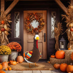 Abbylike Turkey Porch Goose Outfit Fall Thanksgiving Porch Goose Outfits Costume Clothes Fits Large 23'' Cement for Garden Yard Statue Pathway Decorations