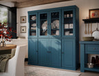 Palace Imports 100% Solid Wood Kitchen Pantry with 2-Drawer Kit, Teal Blue, 65" w x 71.5" h x 15.5" d, Renewable Eco-Friendly Wood, Made in Brazil