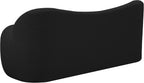Meridian Furniture 119Black Flair Collection Modern | Contemporary Boucle Fabric Upholstered Bench with Curved Back Design, Black, 62" W x 23" D x 24" H