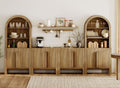 WAMPAT 6 in 1 Large 71" Tall Arched Cabinet with Doors, Modern Farmhouse Kitchen Pantry Cabinet for Kitchen, Living Room, Walnut