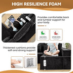 167'' Chenille U Shaped Couch, Oversized Modular Sectional 8 Seater Sofa, Modern Deep Seat Corner Cloud Compressed Couch, No Assembly Sleeper Sofa with Chaise for Living Room, Black