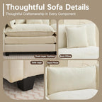 Oversized Loveseat Sofa, 70" Sectional Cloud Couch, 2 Seat Modern Comfy Sofa Chenille Deep Seat Couches with 2 Pillows, for Small Apartment, Living Room (Beige 70" Loveseat)