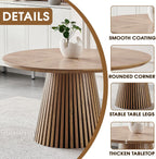 47.24'' Round Dining Table Wooden Circle Kitchen Dinner Table for Dining Room Living Room, Easy Assembly, Wood