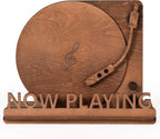 BS-VOG Now Playing Vinyl Record Stand, Tabletop Holder, Gift for LP Lover | Displays Current Album, Real Vinyl-Like Groove Feel, Easy to Assembly, Now Spinning Vinyl Stand Storage for Albums Magazine