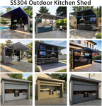 Outdoor Kitchen Stainless Steel Cooking Station Commercial BBQ Cabinet | Outdoor Kitchen Unit with Expandable Cooking Space and Service Counter for Catering Projects Event Food Service Vendor Setup