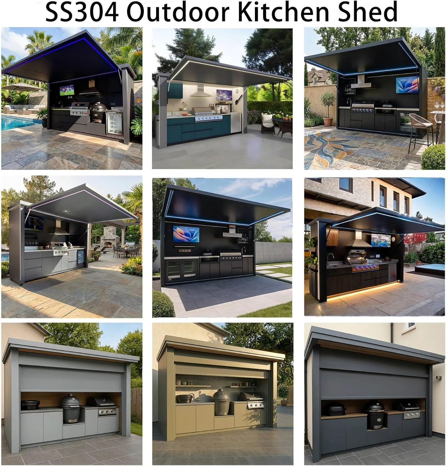 Outdoor Kitchen Stainless Steel Cooking Station Commercial BBQ Cabinet | Outdoor Kitchen Unit with Expandable Cooking Space and Service Counter for Catering Projects Event Food Service Vendor Setup
