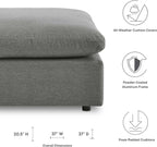 Modway Commix Outdoor Patio Overstuffed Sectional Sofa Ottoman in Charcoal