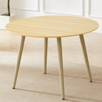 HIPIHOM 43.3 Inch Cream Round Dining Table for 4, Space-Saving Dinette Perfect for Kitchen Dining Living Room(Cream Table)
