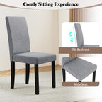 GOFLAME Upholstered Dining Chairs Set of 4, Fabric Kitchen Chairs with Padded Seat, Tilt Backrest, Rubber Wood Legs, Armless Side Chairs for Dining Room, Living Room, Restaurant, Light Gray