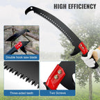 Manual Pole Saw 15ft, Lightweight Manual Stainless Steel Extension High Pole Pruning Pole Saw for Tree Trimming Branches at Forestry Yard Garden Patio