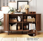 ONBRILL 55" Sideboard Buffet Cabinet with Storage, Sliding Door & Adjustable Shelf, Modern Accent Coffee Bar Console Table for Kitchen, Entryway, Walnut