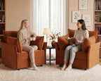 ABCASA Oversized Velvet Accent Chair with Removable Covers, Extra Deep Seat & Wide Reading Chair with 2 Pillows for Living Room, High Back, Terracotta