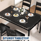 IDEALHOUSE Wood Dining Table Set for 4 with Corner Protector, Kitchen Table Chairs Set of 4 with Upholstered Chairs, Dining Room Table Set for 4, for Dining Room, Apartment,Retro Black