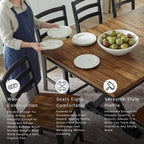 Signature Design by Ashley Wildenauer Extendable Dining Table, Farmhouse | Hardwood solids, Mango wood veneer, MDF substrate, Trestle base, Self-storing butterfly leaf, Seats 8, 60 to 78 inch length