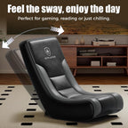 GTPLAYER Floor Rocking Gaming Chair – Floor Rolling Game Chairs with Angle Limiter, Gamer Rocker Floor Seat, Compact & Lightweight, Black & Grey