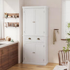 72" Kitchen Pantry,Tall Storage Cabinets with Doors and Shelves,Freestanding Pantry Cabinet for Bathroom,Dining Room and Living Room (Standard White)