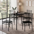 Vipbear Kitchen Dining Table Set for 4, 5-Piece Kitchen Table Set,Dining Room Table Sets,Rectangular Kitchen Table Set with 4 Chairs for Small Space, Dinette,Apartment,Rustic Black