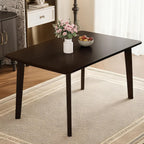Merax Merax Farmhouse 47" Rectangular Dining Table, Solid Wood Kitchen Table Fits up to 4,Space Saving, Easy Assemble Espresso