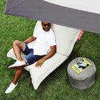 Fatboy Point Outdoor Pouf Ottoman, Rock Grey
