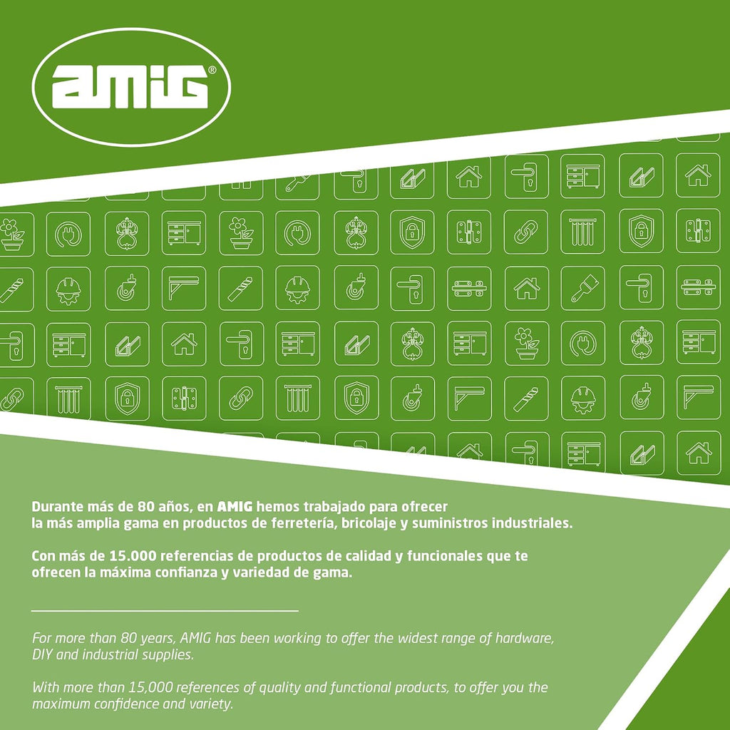 Amig - Folding Steel Stool - 3 Non-Slip Treads - Max Load 150 kg - Professional & Domestic Use - Space-Saving Design - Ideal for Small Heights, White, 103 cm, Alloy Steel