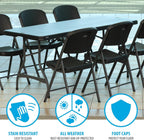 LIFETIME 6-Foot Nesting Folding Table, Commercial, Black