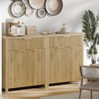 Lulive Fluted Buffet Cabinet with Storage Sideboard Cabinet Adjustable Shelves for Kitchen Living Room, Kitchen, Entryway