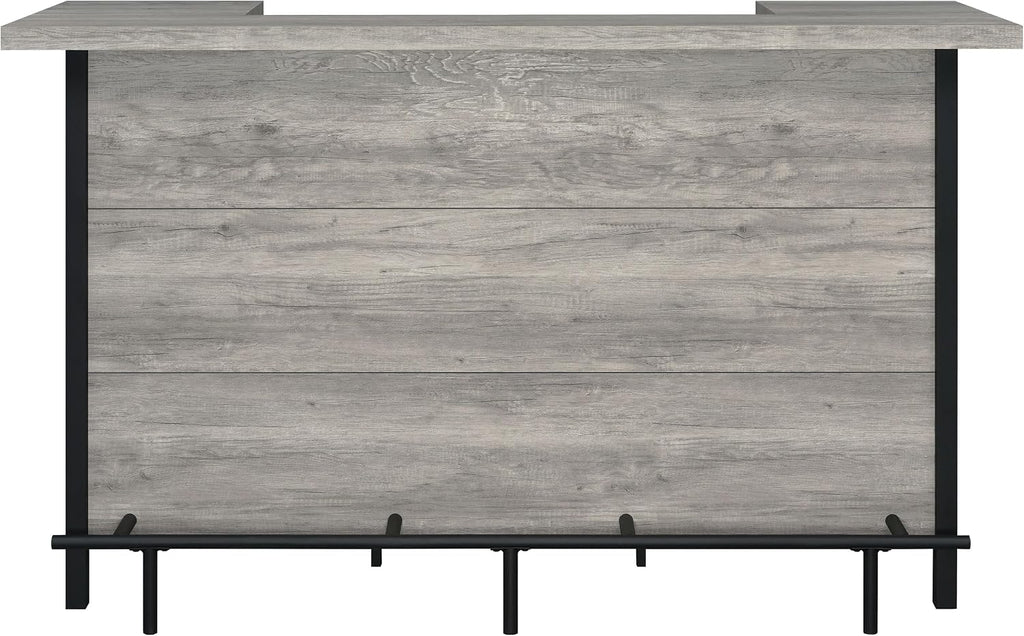 Coaster Home Furnishings - Bellemore - Wood & Metal - Bar Cabinet with Bottle Rack and Stemware Racks with Open Storage - Dining Room & Home Bar - Gray Driftwood - 182105