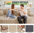 120" Oversized Round Sofa Bed, Modular Sectional Cloud Couches for Living Room, Convertible Corduroy Couch Sleeper Sofa Set, No Assembly Required, Khaki 1 PCS