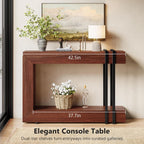 Einhomn 42.5" Console Table Behind Couch, 2-Tier Narrow Entryway Table with Storage, Wood Sofa Tables for Entrance/Hallway/Living Room/Foyer, Walnut Brown