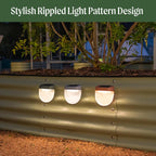 Vego garden Rippled Solar Garden Lights with Auto Sensors Magnetize Securely to Raised Beds, IPX4 Waterproof Outdoor LED Light for Patio & Yard Olive Green, 2 Pack