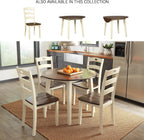 BOWERY HILL Round Drop Leaf Dining Table, 40" Wood, Cream and Brown Two-Tone Finish, Modern Cottage Style, Compact Kitchen or Dining Room Table