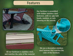 Amish Craftsmanship Made in USA 2FT Heavy Duty Poly Lumber Wood Porch Glider Premium Colors HDPE with No wood fibers Lancaster Series Rollback design 500 lbs Limit With Cupholders Solid-Cedar