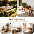 Narrow Entryway Bench Farmhouse Wood End of Bed Bench 20" 32" 39" 47" 55" 63" 71" 79" Sturdy Stable Skinny Long Benchs for Bedroom Hallway Dining Room Porch Easy to Assemble Natural Finish(55")