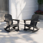 WestinTrends Malibu 2 Piece Set Outdoor/Patio Poly Adirondack Rocking Chairs (2 Seater), Gray