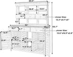 66" Durable Fir Wood Freestanding Storage Chest, Accent Cabinets with Multiple Drawers, Utility Organizer with Anti-Tipping for Patio Mudroom Greenhouse, Natural