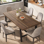 IDEALHOUSE Industrial Dining Table for 6-8 People, 70.87" Large Wooden Kitchen Table with Sturdy Metal Frame, Long Rectangular Dining Table Seats 6 for Dinner, Dining Room, Kitchen - Brown
