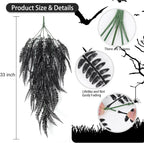 RECUTMS Faux Hanging Plants 4 Pcs UV Resistant Lifelike Artificial Boston Fern Large Draping Fake Greenery Plastic Evergreen Ivy for Wall Home Wedding Garden Indoor Outdoor Decoration (Black)