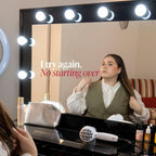 Boahaus Luna Vanity Desk with Framed Bulb Mirror – 7 Drawer Integrated Makeup Station